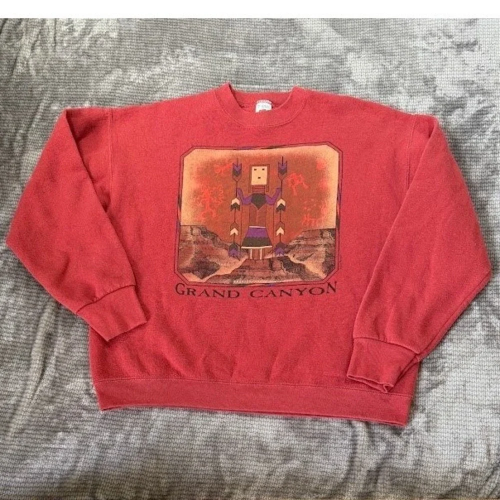 Vintage Fruit of the Loom Grand Canyon Sweatshirt Red 90s USA Made Large